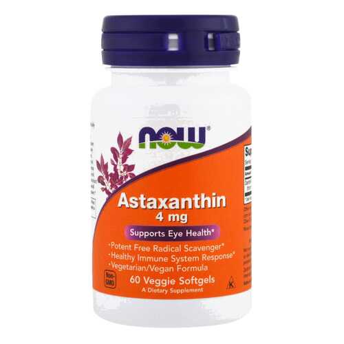 Для зрения NOW Astaxanthin 4 мг 60 капсул в Аптека Классика