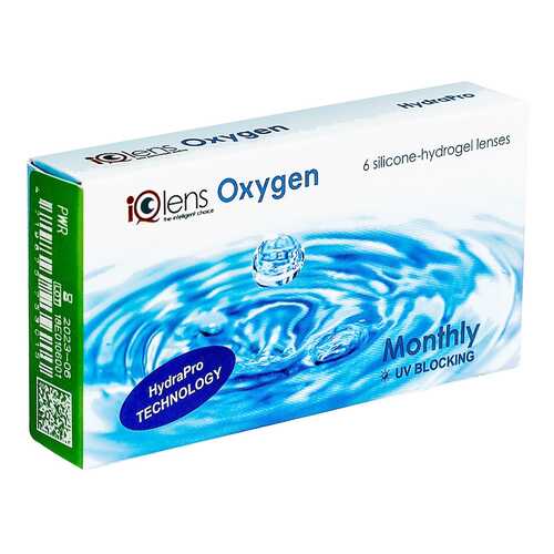 Контактные линзы IQlens Oxygen 6 линз R 8.6 -02,50 в Аптека Классика