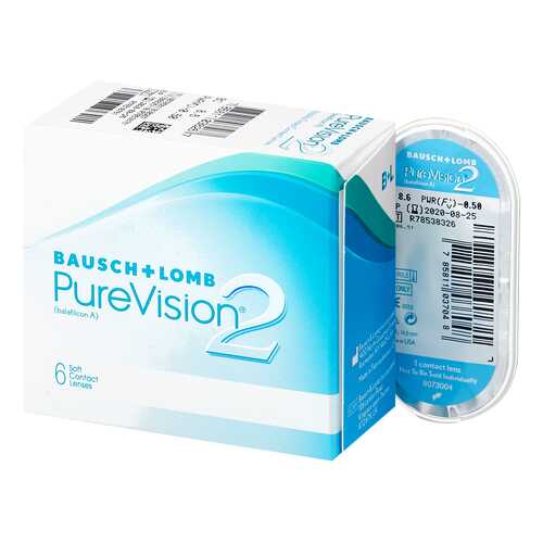 Контактные линзы PureVision 2 6 линз -1,50 в Аптека Классика