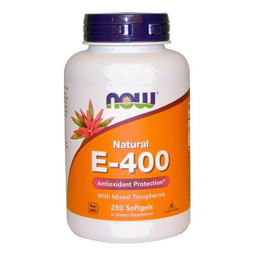 NOW E-400 Natural D-Alpha Tocopheryl 250 капсул в Аптека Классика